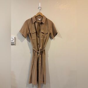 NWOT Reitmans khaki camel shirt dress XS